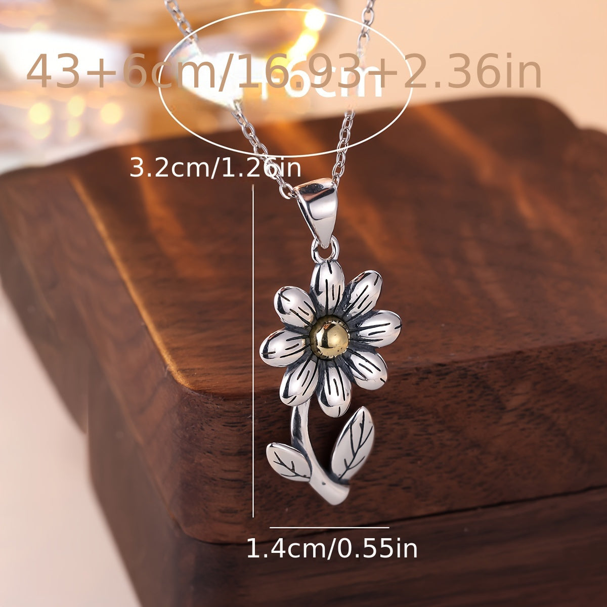 925 Sterling Silver Simple Daisy Pendant Necklace - Boho Party Favors Jewelry
